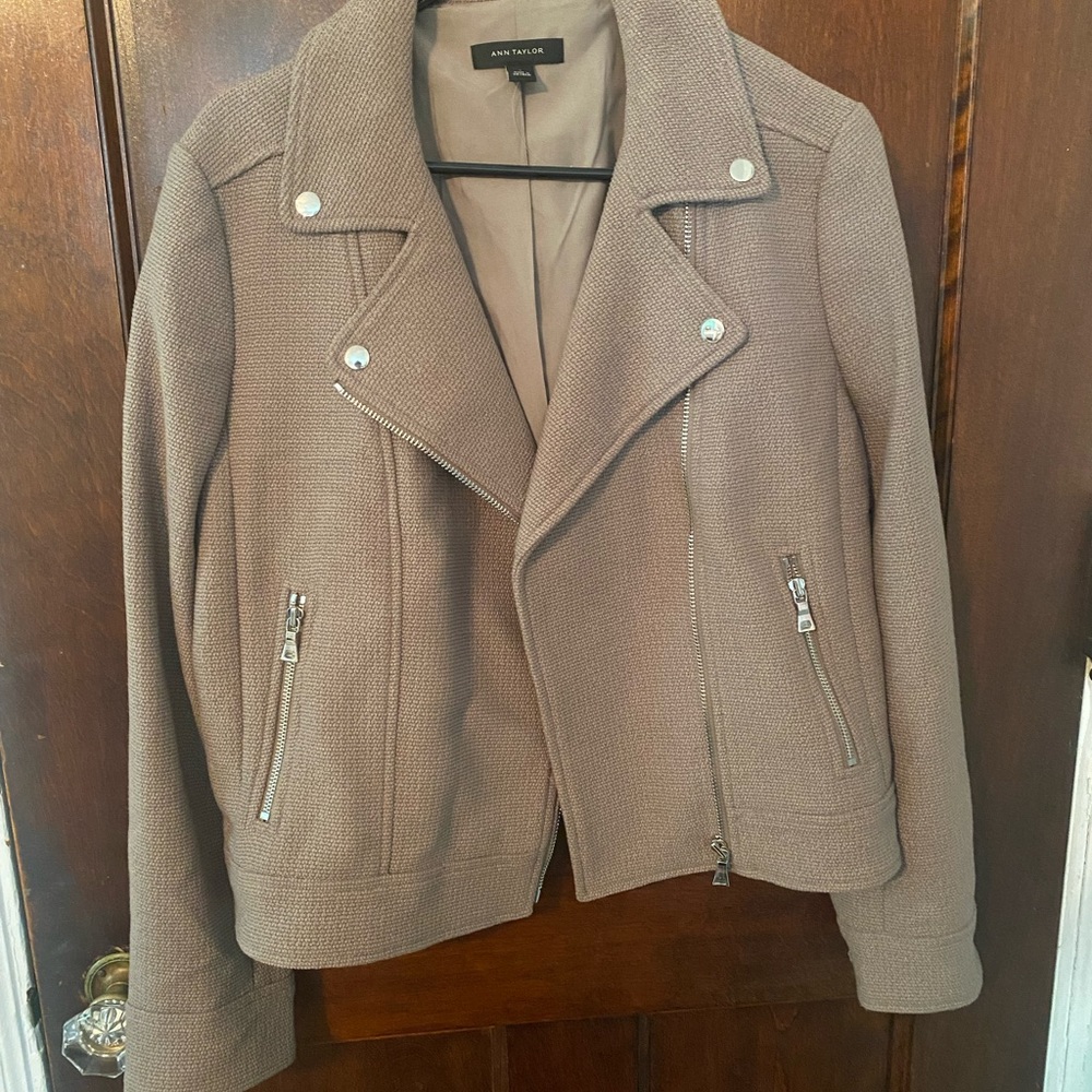 Ann Taylor tweed moto jacket